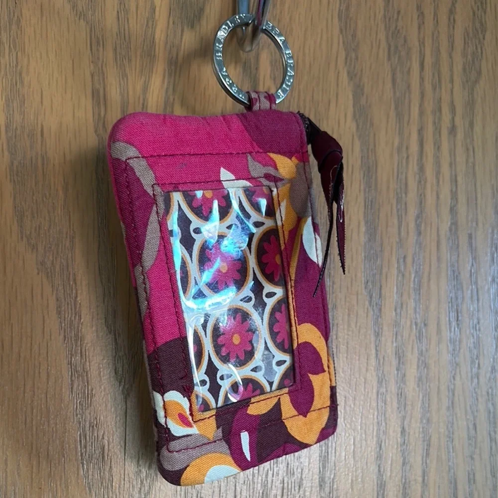 Vera Bradley Stylish Pink and Orange Fabric Pouch